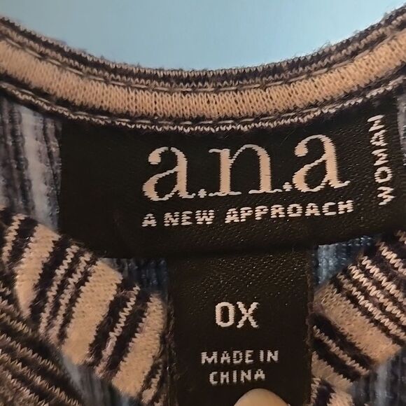 a.n.a Navy Deep Blue White Striped Cropped Jumpsuit 0x Pockets Sleeveless Plus - Picture 9 of 16